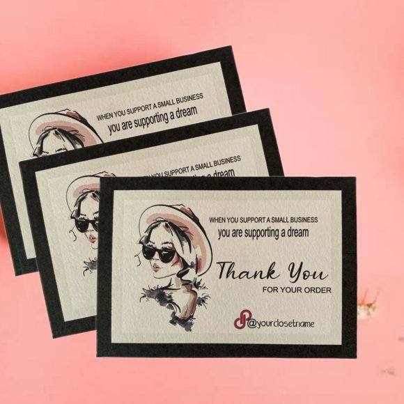 Feminine Small Business Thank You Cards - Set of  100 - Picture 4 of 8